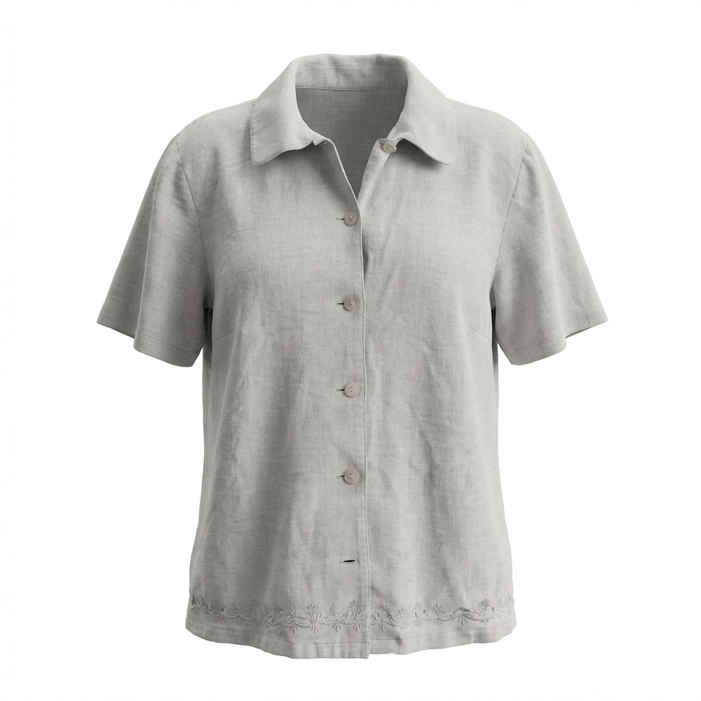 Sag Harbor White Blouse Classic Collar Lightweight